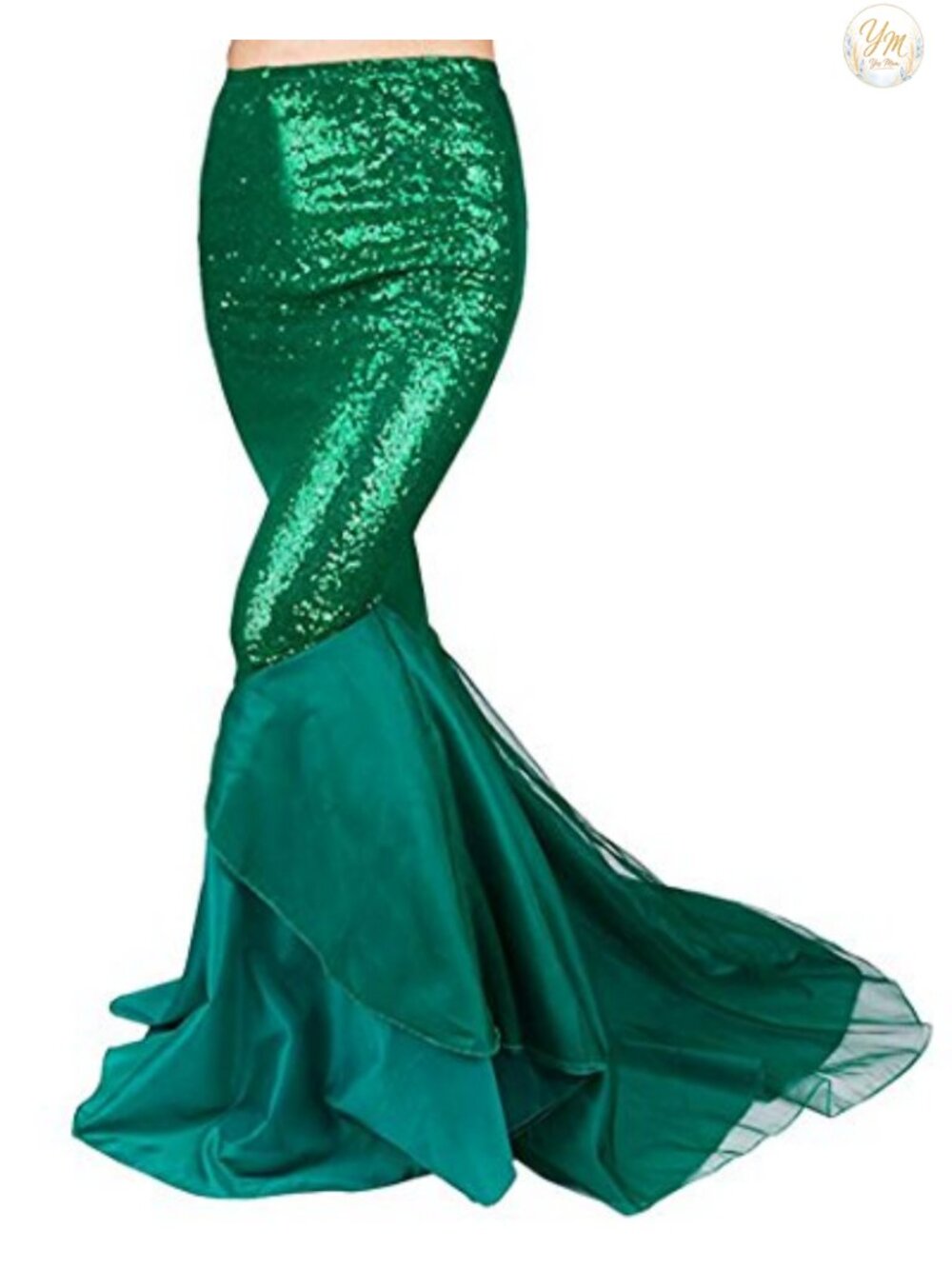 Plus Size Faux Leather Pleated High Waist Maxi Mermaid Skirt